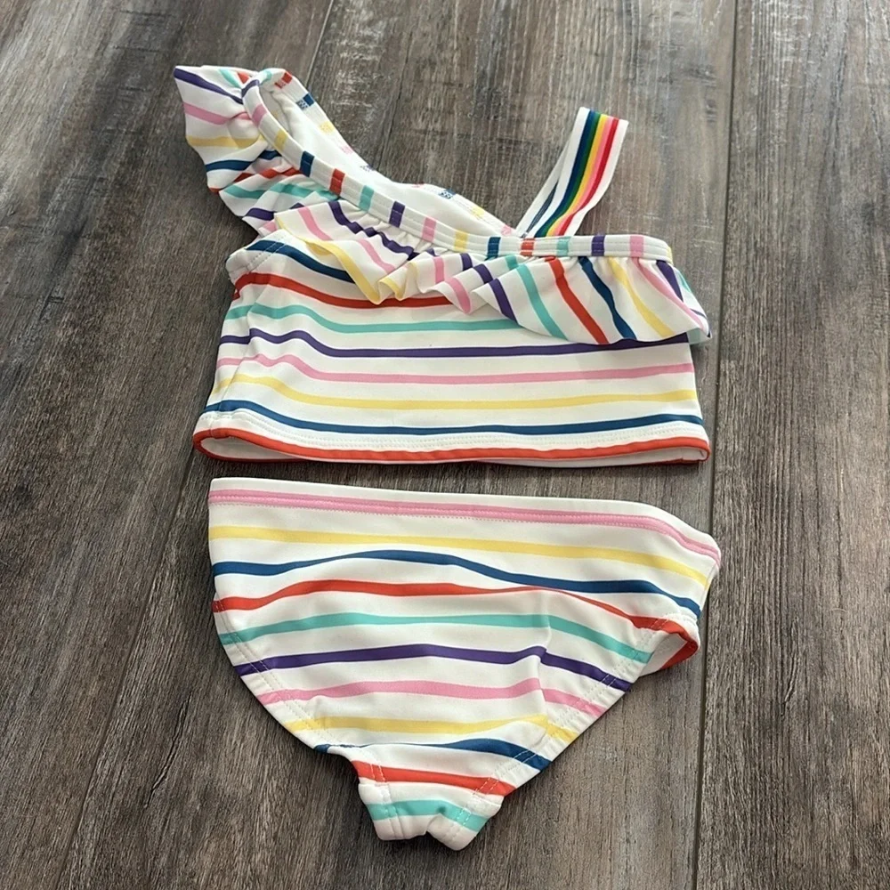 Hanna Andersson Rainbow Tankini Stripe Swimsuit 2t
